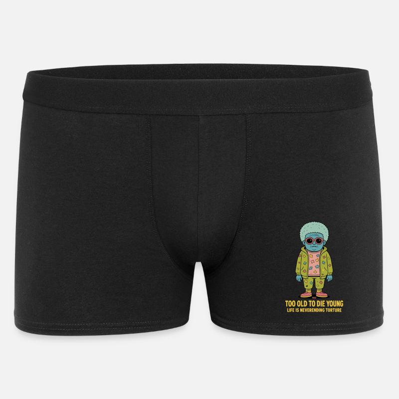Blaue Afro-Punk Figur Hoodie Patchwork - Männer Boxer Shorts - Schwarz