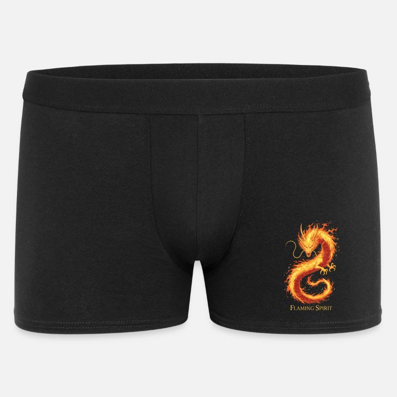 Flammender Geister Drache - Männer Boxer Shorts - Schwarz