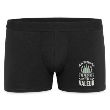 Humour anniversaire vieillir je prends de la valeu - Boxer Homme - noir - Devant