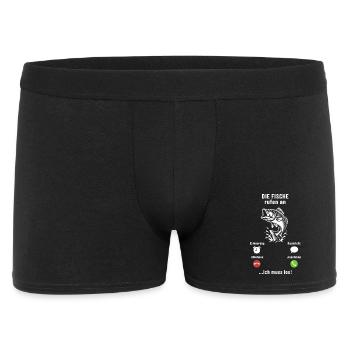 The fish are calling - I have to go - Angler Spruch - Men's Boxer Shorts - black - Front