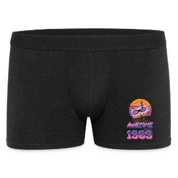 Retro Kassette Neon 1989 Design - Männer Boxer Shorts - Schwarz - Vorne