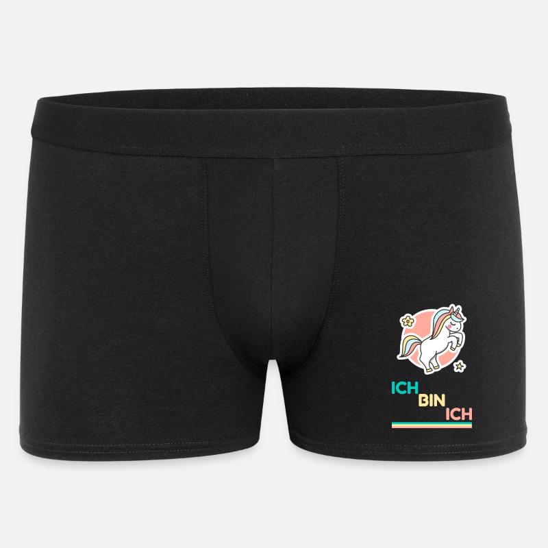 Pastell Unicorn Ich Bin Ich - Männer Boxer Shorts - Schwarz