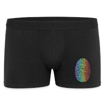 Bunter Regenbogen Fingerabdruck - Männer Boxer Shorts - Schwarz - Vorne