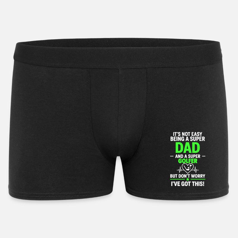 Herz + Golf – Super Papa Golfer - Männer Boxer Shorts - Schwarz