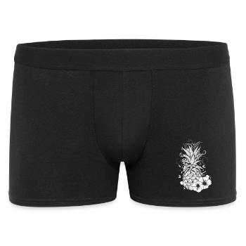 Embellished pineapple with tropical floral flair - Men's Boxer Shorts - black - Front