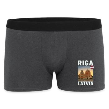 Riga, Lithuania - Men's Boxer Shorts - charcoal grey - Front