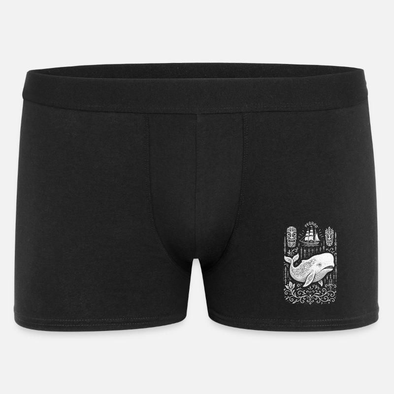 Moby Dick - Männer Boxer Shorts - Schwarz