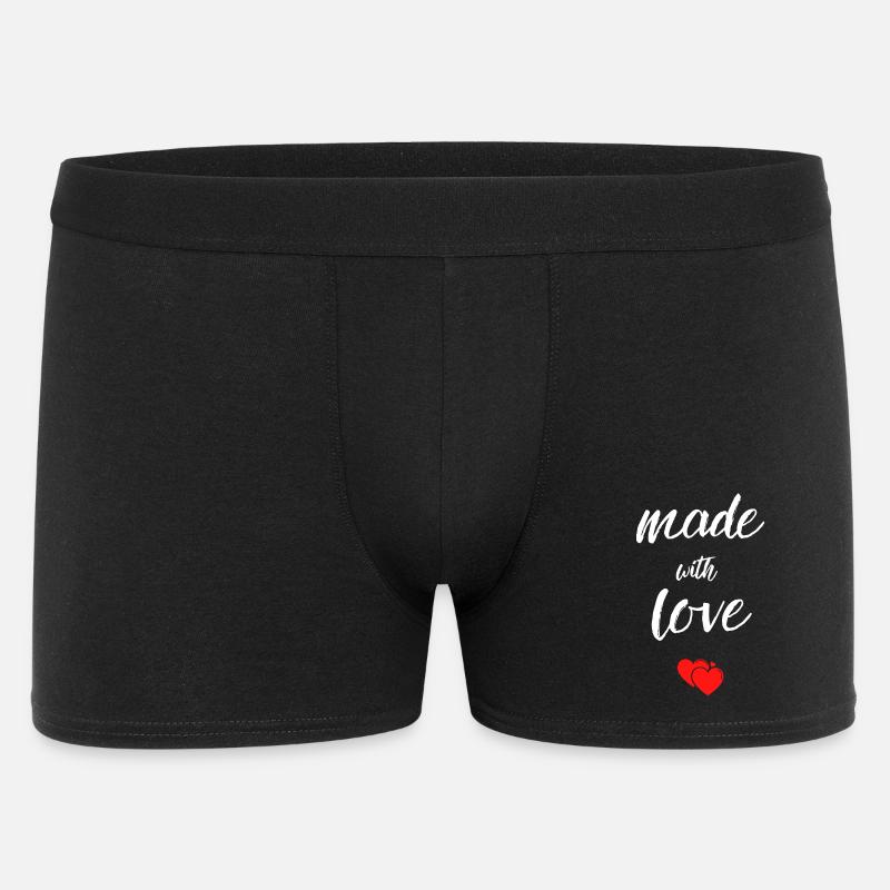 Made with Love Hearts - Männer Boxer Shorts - Schwarz