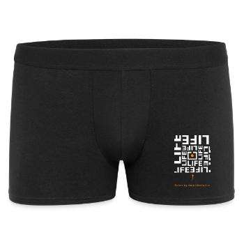 Entdecken Sie Cubic Lives. Dein erster Sieg. - Männer Boxer Shorts - Schwarz - Vorne