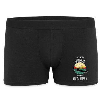 Retro Kayaking Sunset Vintage Outdoor Paddle Art - Men's Boxer Shorts - black - Front