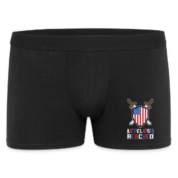 Level 250 Reached USA Gamer - Männer Boxer Shorts - Schwarz - Vorne