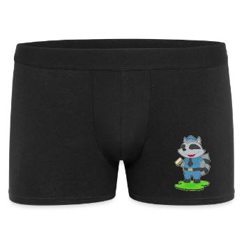 Waschbär Polizist Sandwich Polizei - Männer Boxer Shorts - Schwarz - Vorne