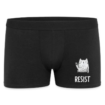 Waving White Cat Illustration - Men's Boxer Shorts - black - Front