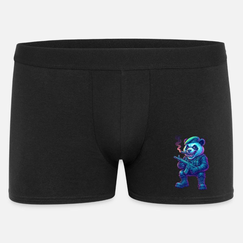 Neon Panda Söldner - Männer Boxer Shorts - Schwarz