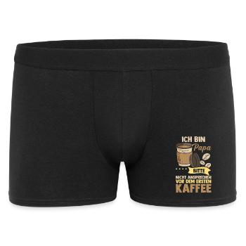 Kaffee Vater Vatertag Papa - Männer Boxer Shorts - Schwarz - Vorne