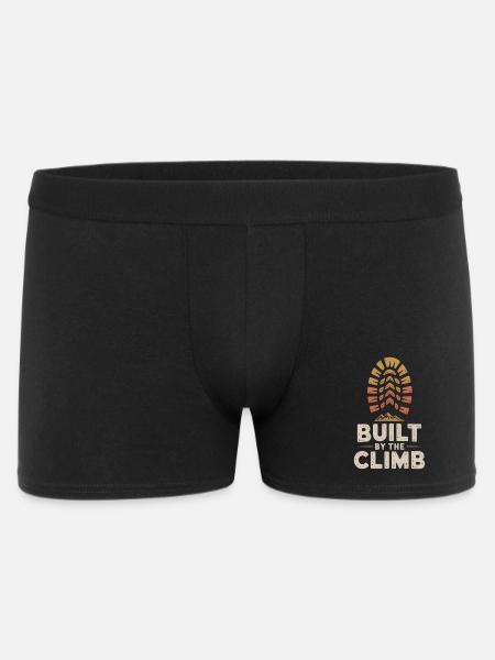 Built by the Climb: Wandern & Berge Retro Design - Männer Boxer Shorts - Schwarz