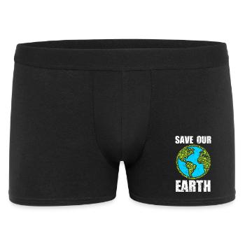 Save Our Earth - Männer Boxer Shorts - Schwarz - Vorne