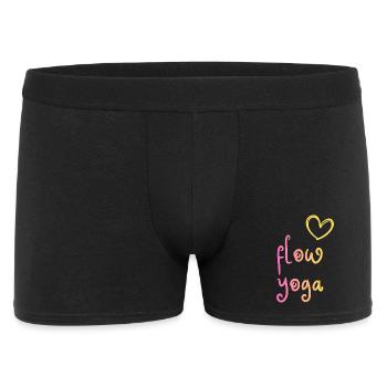 Flow Yoga - buntes Design mit Herz - Männer Boxer Shorts - Schwarz - Vorne