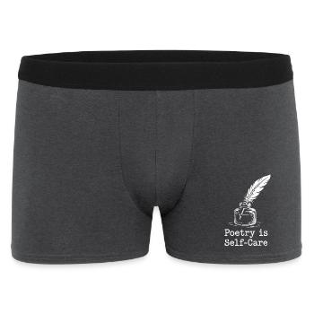 Poesie als Design von Selbstfürsorge-Federn - Männer Boxer Shorts - Anthrazit - Vorne