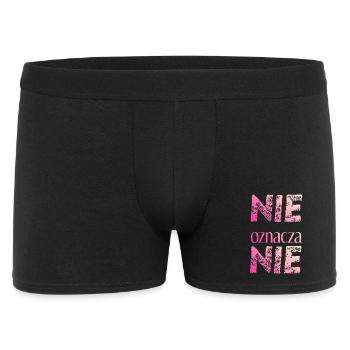 Nein heißt nein polnisch Feminismus Geschenkidee - Männer Boxer Shorts - Schwarz - Vorne