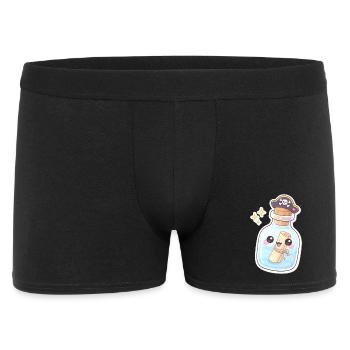 Cute Pirate Message in a Bottle - Men's Boxer Shorts - black - Front