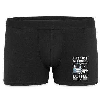 Cadeau de la passion audiobook Coffee Lover - Boxer Homme - noir - Devant