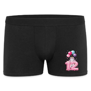 12 ans de fille licorne mignonne 12e anniversaire - Boxer Homme - noir - Devant