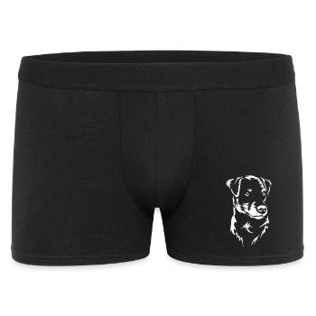 Deutscher Jagdterrier Kopf "Black Edition" - Männer Boxer Shorts - Schwarz - Vorne