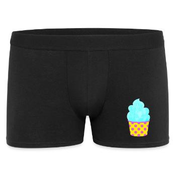 Eis Softeis Eiscreme Punkte Dots Sommer Pastell - Männer Boxer Shorts - Schwarz - Vorne