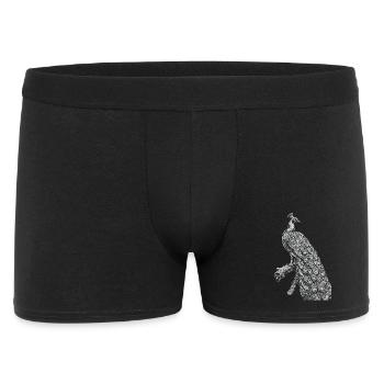 Dentelle paon sur fond noir - Boxer Homme - noir - Devant