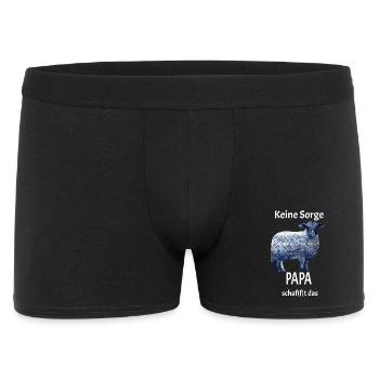 Papa schaf(f)t das Schaf T-Shirt Geschenk - Männer Boxer Shorts - Schwarz - Vorne