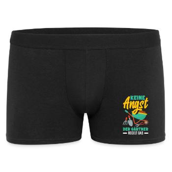 Der Gärtner Regelt Das - Männer Boxer Shorts - Schwarz - Vorne