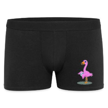 Flamingo Volleyballspieler Volleyball - Männer Boxer Shorts - Schwarz - Vorne