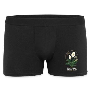 Peace Lily Peace Mind – Friedenslilie Zen - Männer Boxer Shorts - Schwarz - Vorne