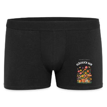 Wachsen, blühen, glücklich sein – Gärtner Design - Männer Boxer Shorts - Schwarz - Vorne