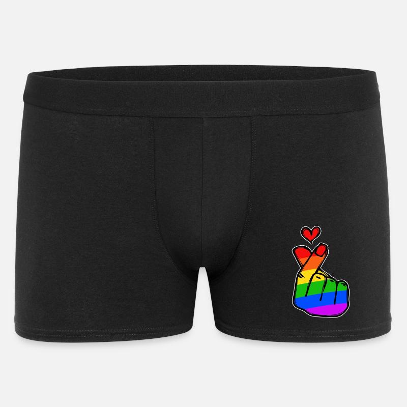 Frieden Herz Liebe Regenbogen Friedensbewegung - Männer Boxer Shorts - Schwarz
