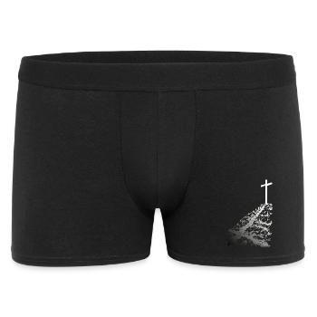 White cross with shadow - Men's Boxer Shorts - black - Front
