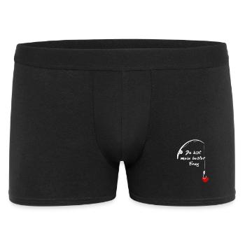 Du bist mein bester Fang - Männer Boxer Shorts - Schwarz - Vorne