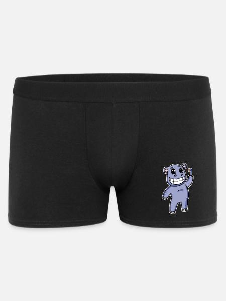 Hippo with toothbrush - Men's Boxer Shorts - black