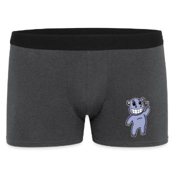 Hippo with toothbrush - Men's Boxer Shorts - charcoal grey - Front