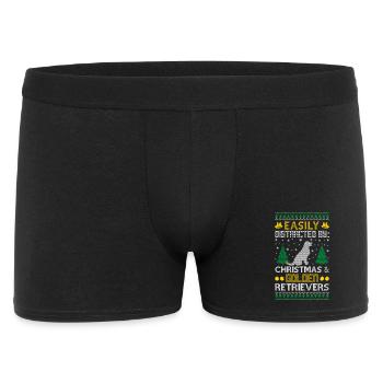 Facilement distrait Golden By Retriever Pull moche - Boxer Homme - noir - Devant