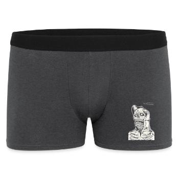 Dessin au trait du sweat à capuche tête de mort - Boxer Homme - charbon - Devant