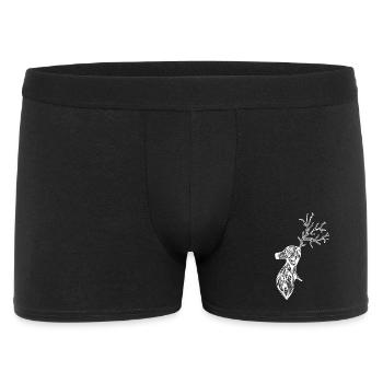 Hirsch - Männer Boxer Shorts - Schwarz - Vorne