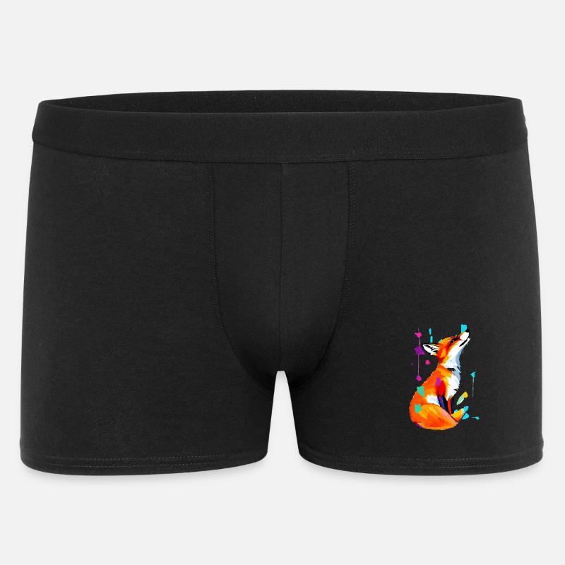 Farbexplosion Fuchs - Männer Boxer Shorts - Schwarz