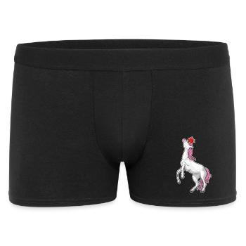 Einhorn Apfel  - Männer Boxer Shorts - Schwarz - Vorne