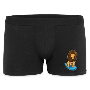 Lion Surfing Surfboard Summer - Men's Boxer Shorts - black - Front