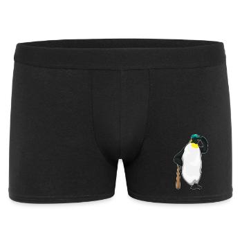 Pinguin Baseball Baseballschläger - Männer Boxer Shorts - Schwarz - Vorne