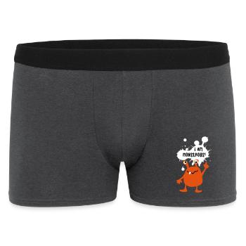 Monstre monstrueux monstrueux effrayant bande dessinée drôle - Boxer Homme - charbon - Devant