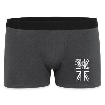 1970s UK Grunge Typography Union Jack - Men's Boxer Shorts - charcoal grey - Front