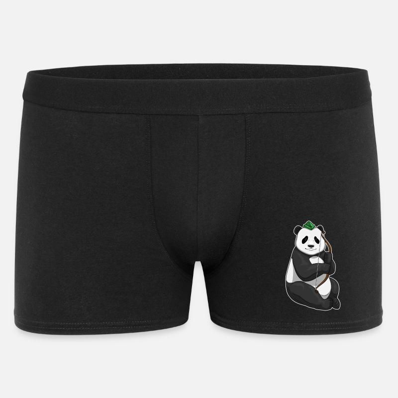 Panda Bogenschütze Bogen - Männer Boxer Shorts - Schwarz